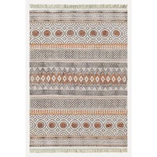 Cotton KILIM67 Multu Iskandinav Motifler Modern Dekoratif Saçaklı Yıkanabilen Dokuma Kilim