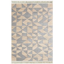 Cotton Kilim 34 Jut Efekli Modern Desenli Dekoratif Yıkanabilen Dokuma Taban Kilim