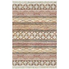Cotton Kilim 63 Multu Iskandinav Motifler Modern Dekoratif Saçaklı Yıkanabilen Dokuma Kilim