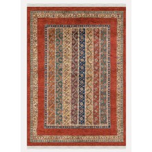 Mars Halı Kırmızı Tonlarında Etnik Klasik Eskitme Pamuk  Dokuma Taban Halı 2099