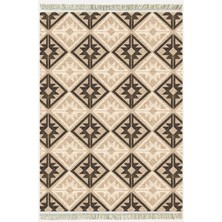 Cotton KILIM48 Jut Zeminli Geneleksel Motifler Modern Dekoratif Yıkanabilen Dokuma Kilim