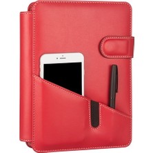 2K 2027 Tarihli Günlük Çizgili 15X21 cm Iç Ajandalı 4 Halkalı Telefon Kılıfı Kapaklı Deri Organizer