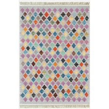 Cotton Kilim 41 Gri Tonlarında Modern Dekoratif Yıkanabilen Dokuma Kilim