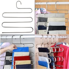 5 Katlı Metal Askılık Pantolon Askı Bluz Elbise Eşarp Başörtü Askısı