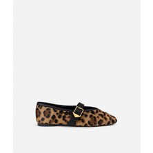 Leopar Desen Tay Tüyü Ayakkabı IW6250030010CD4