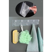 Yapışkanlı Şeffaf Duvar Askısı Banyo Mutfak Düzenleyici Askı Pratik Kanca Askılık
