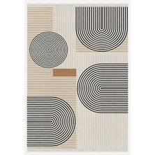 Mars 134 Iskandinav Bohem Desenli Yıkanabilir Kaymaz Tabanlı Salon Halısı, Koridor ve Mutfak Halısı