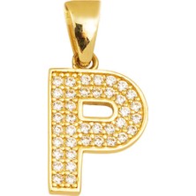 P Harfi 14 Ayar Altın Kolye Ucu