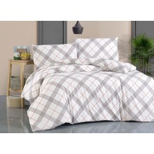 Cotton Collection Ranforce Çift Kişilik Nevresim Seti Grey Red