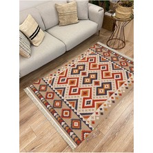 Cotton Serisi Multy Tonlarında Kabartma Görünümlü Eskitme Desen Dekoratif Dokuma Taban Kilim