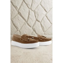 Rakerplus Taba Süet Ekstra Hafif Çocuk Makosen Ayakkabı