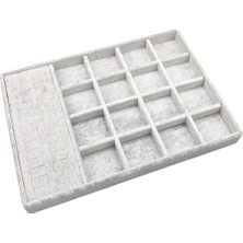 Amsterdam Model Süet Kumaş Gri Renk 34/24 cm  Takı Sergileme Standı