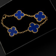 Mavi Yonca Bileklik – Kadın Takı | Şans Sembolü | Hediye Kutulu