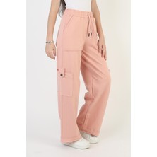 Kız Çocuk Bol Paça Cepli Rahat Kesim Penye Eşofman Altı