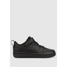 Nike Court Borough Low 2 Leather Sneaker Hakiki Deri Lastik Ipli Bantlı Unisex Spor Ayakkabı Siyah