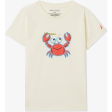 Nautica Erkek Çocuk Krem Regular Fit Baskılı T-Shirt