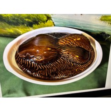 1930’ Henry Marcigny 4 Sırlı Kilden Pilav Tenceresi 27 cm x 17,5 cm x 14,5 cm Ölçülerinde