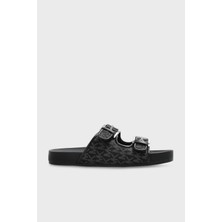 Michael Kors Logo Baskılı Çift Bantlı Kemerli Terlik 40T5BYFS1D001 Bayan Terlik 40T5BYFS1D 001