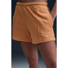 Nike Sportswear Chill Terry Mid Rise 4" French Terry Slim Fit Short Kadın 10 cm Pamuklu Şort Turuncu