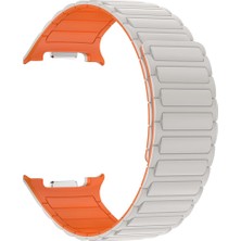 Samsung Galaxy Watch 8 40 / 44 mm Magnetik Silikon Kordon Baklalı Desenli Mıknatıslı Kayış