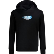 Jack & Jones JCOCONDOR SWEAT HOOD FST Siyah Erkek Çocuk Sweatshirt