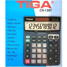 12 Haneli Masaüstü Hesap Makinesi, Tiga CX-130T, Pratik ve Şık Tasarım