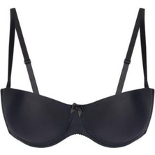 Kadın Siyah Destekli Mikro Dolgulu Straplez Sütyen 3520