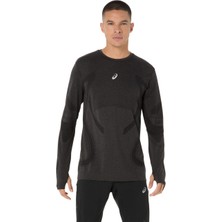 Asics Road Seamless Ls Top Erkek Siyah Beyaz Tshirt 2011D356-001