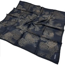 Armine Ipek Eşarp 2026 Kış - 9428-05 Lacivert Gold Twill