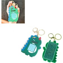 Mini 8 Haneli Hesap Makinalı Koyu Yeşil Dinozor Anahtarlık (1 Adet)