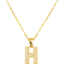 14 Ayar Altın H Harfi Kolye
