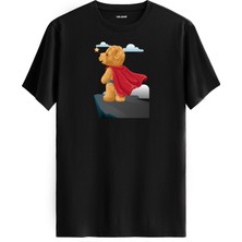 Süper Kahraman Ayıcık Baskılı Uniseks Tişört - %100 Pamuk T-Shirt