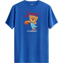 Basketbolcu Ayıcık Baskılı Tişört - %100 Pamuk Spor Temalı Tasarım T-Shirt
