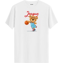Basketbolcu Ayıcık Baskılı Tişört - %100 Pamuk Spor Temalı Tasarım T-Shirt