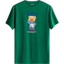 Denizci Ayıcık Baskılı Tişört - %100 Pamuk Premium Kumaş Tasarım T-Shirt