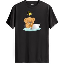 Ayıcık Baskılı Uniseks Tişört - %100 Pamuk Premium Kumaş Regular Tasarım T-Shirt