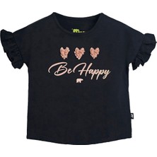 Bad Bear Pixie Siyah Baskılı Kız Çocuk Tişört