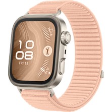 Mobicas Huawei Watch Fit 4 Uyumlu Ayarlanabilir Cırtlı Kumaş KORDON-144 Pembe