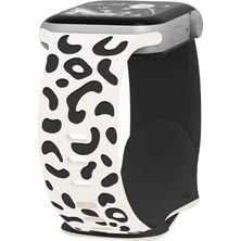 Mobicas Apple Watch 4 (40MM) Uyumlu Desenli Silikon KORDON-140 Starlight-Siyah