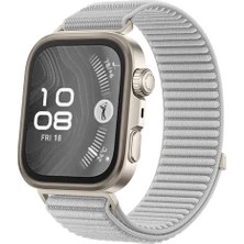 Mobicas Huawei Watch Fit 4 Pro Uyumlu Ayarlanabilir Cırtlı Kumaş KORDON-144 Gri
