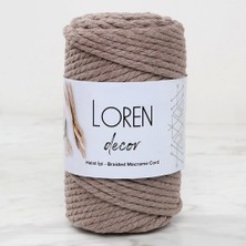 Loren Decor 3 Büküm Makrome Ipi Vizon  - L143