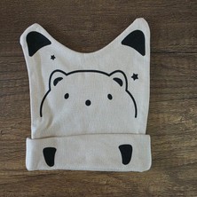 Yenidoğan Kız Erkek Bebek 1 Adet Ayıcık Figür Bandana Şapka Başlık Bere