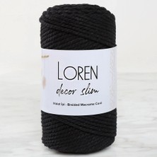 Loren Decor Slim 3 Büküm Makrome Ipi Siyah - L006