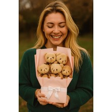 Peluş Ayıcık Buketi A.kahve – 5’li Sevimli Teddy Bear Aranjmanı | Hediyelik ve Dekoratif