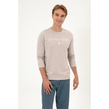 U.S. Polo Assn. Erkek Regular Fit Bisiklet Yaka Taş İnce Basic Sweatshirt 50313743-VR049