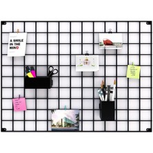 Siyah Metal Fotoğraf Askısı Tel Pano 55X75, 2 Mini Mandal ve Çivi Hediye