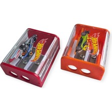 Polin Hot Wheels Lisanslı Kalemtraş Seti, 2'li, Kırmızı ve Turuncu