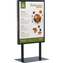 Çift Taraflı Sac Tabanlı Ayaklı Poster Pano 70X100 Siyah