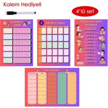 Çocuklar Için Planlayıcı Seti, Alışkanlık, Haftalık, Sorumluluk ve Ders Programı