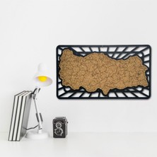 Türkiye Haritalı Dekoratif Mantar Pano, Şık ve Modern Ev Dekoru